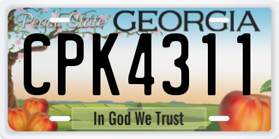 GA license plate CPK4311