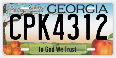 GA license plate CPK4312