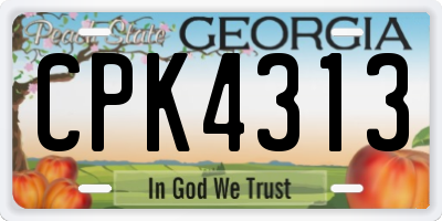 GA license plate CPK4313