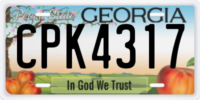 GA license plate CPK4317