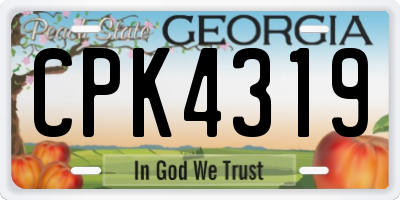 GA license plate CPK4319