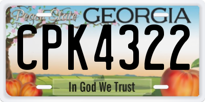 GA license plate CPK4322