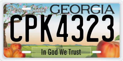 GA license plate CPK4323