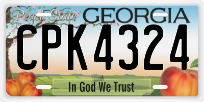 GA license plate CPK4324
