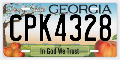 GA license plate CPK4328