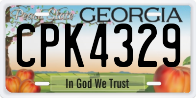 GA license plate CPK4329