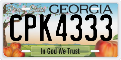 GA license plate CPK4333