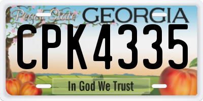 GA license plate CPK4335