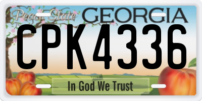 GA license plate CPK4336