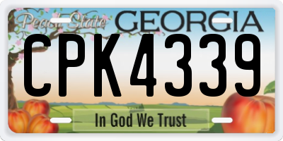 GA license plate CPK4339