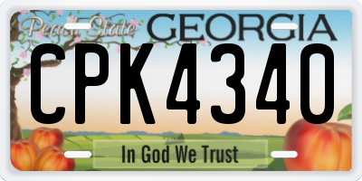 GA license plate CPK4340