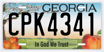GA license plate CPK4341