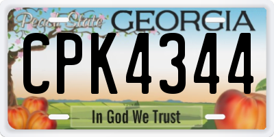 GA license plate CPK4344