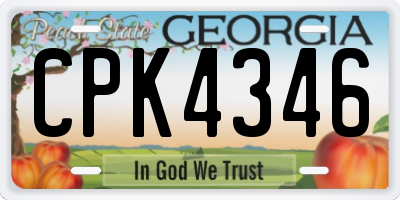 GA license plate CPK4346