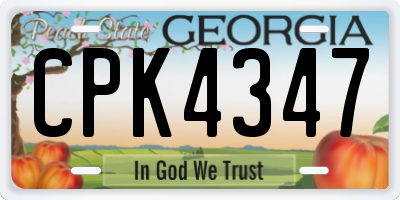 GA license plate CPK4347