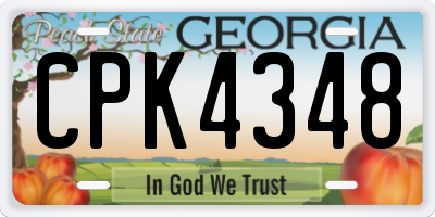 GA license plate CPK4348