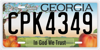 GA license plate CPK4349