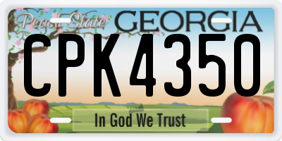 GA license plate CPK4350