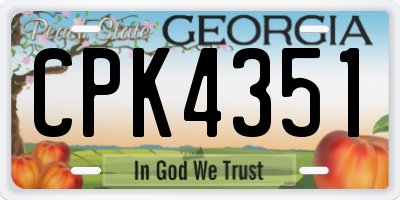 GA license plate CPK4351