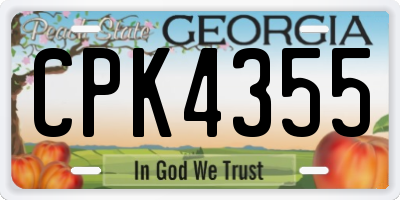 GA license plate CPK4355