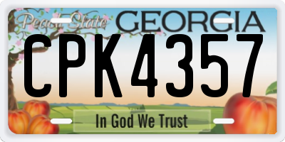 GA license plate CPK4357