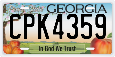 GA license plate CPK4359