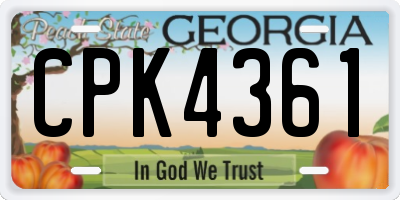 GA license plate CPK4361