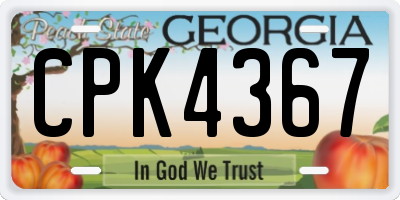 GA license plate CPK4367