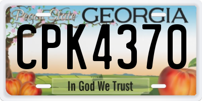 GA license plate CPK4370