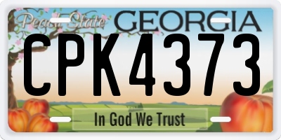 GA license plate CPK4373