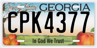 GA license plate CPK4377