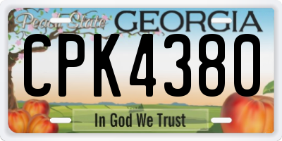GA license plate CPK4380
