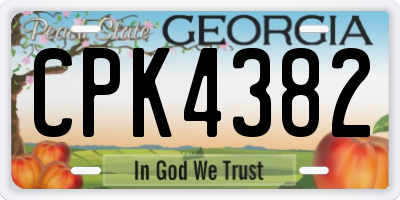 GA license plate CPK4382