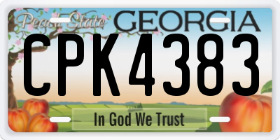 GA license plate CPK4383