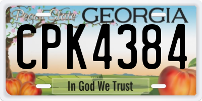 GA license plate CPK4384