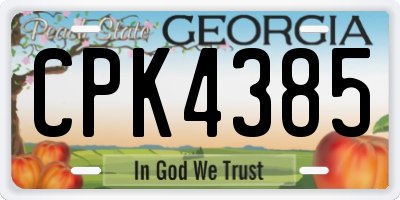 GA license plate CPK4385