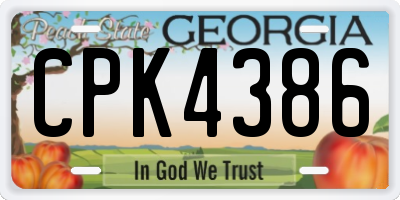 GA license plate CPK4386