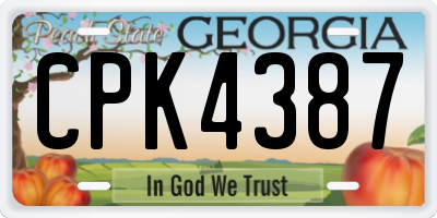 GA license plate CPK4387