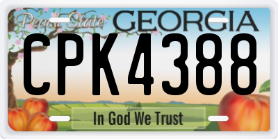 GA license plate CPK4388