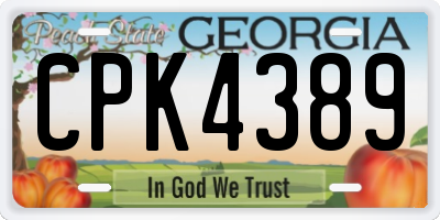 GA license plate CPK4389