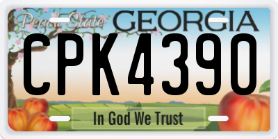 GA license plate CPK4390