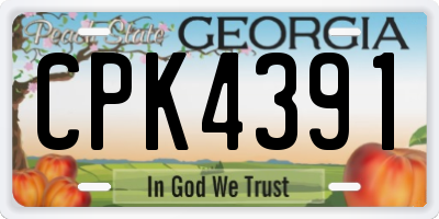 GA license plate CPK4391