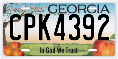 GA license plate CPK4392