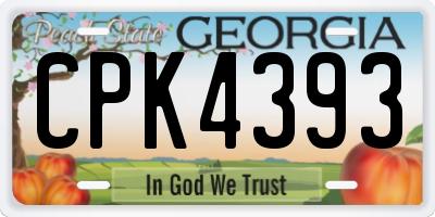 GA license plate CPK4393