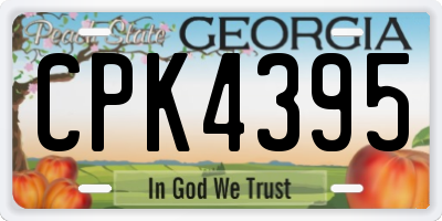 GA license plate CPK4395