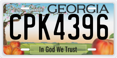 GA license plate CPK4396