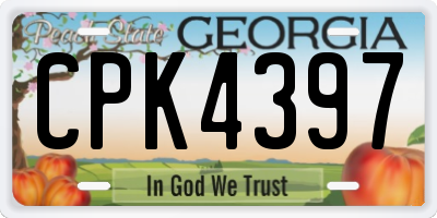 GA license plate CPK4397