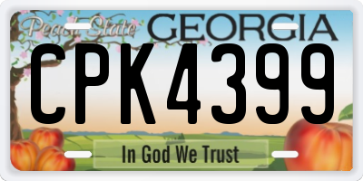 GA license plate CPK4399