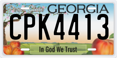 GA license plate CPK4413