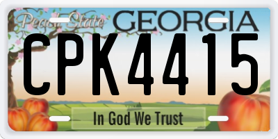 GA license plate CPK4415